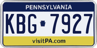 PA license plate KBG7927