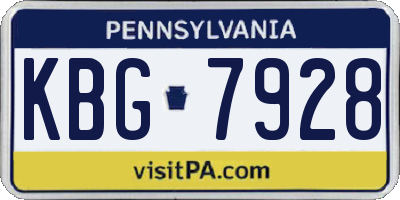 PA license plate KBG7928