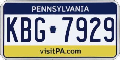 PA license plate KBG7929