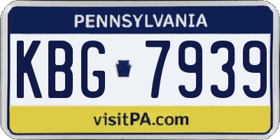 PA license plate KBG7939