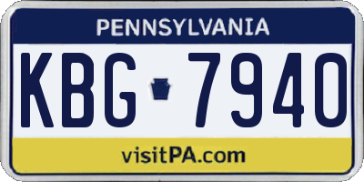 PA license plate KBG7940