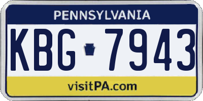PA license plate KBG7943