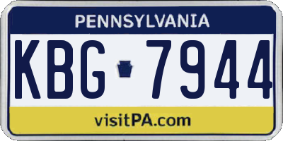PA license plate KBG7944
