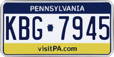 PA license plate KBG7945