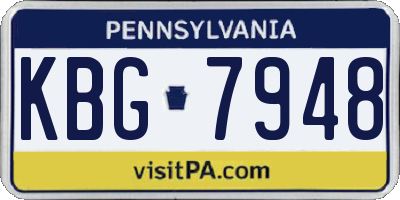 PA license plate KBG7948