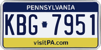 PA license plate KBG7951