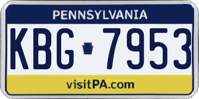 PA license plate KBG7953