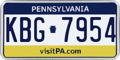 PA license plate KBG7954