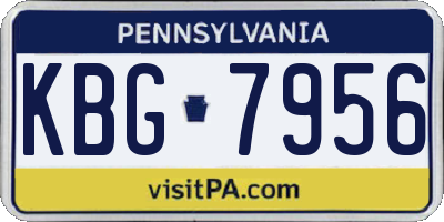 PA license plate KBG7956