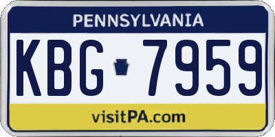 PA license plate KBG7959