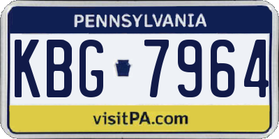 PA license plate KBG7964