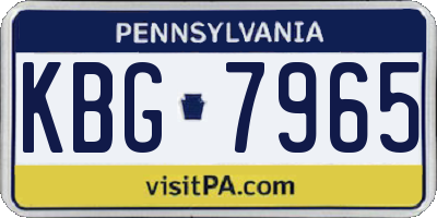 PA license plate KBG7965