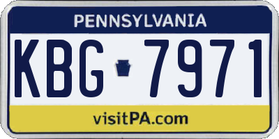 PA license plate KBG7971