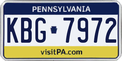 PA license plate KBG7972