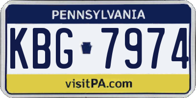 PA license plate KBG7974