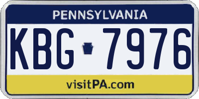 PA license plate KBG7976