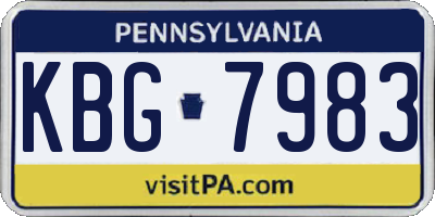 PA license plate KBG7983