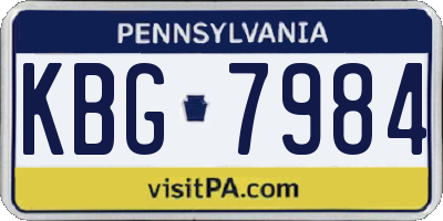 PA license plate KBG7984