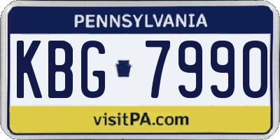 PA license plate KBG7990