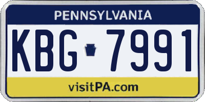 PA license plate KBG7991