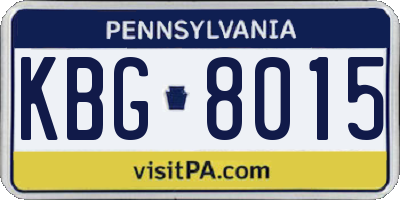 PA license plate KBG8015