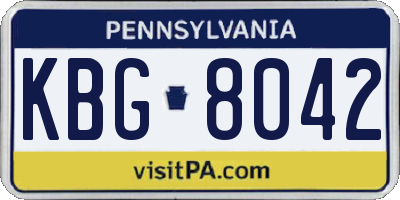 PA license plate KBG8042