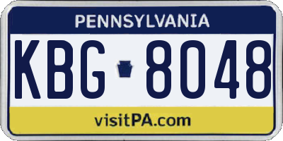 PA license plate KBG8048