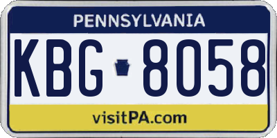 PA license plate KBG8058