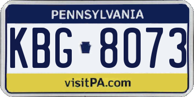 PA license plate KBG8073