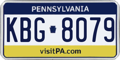 PA license plate KBG8079