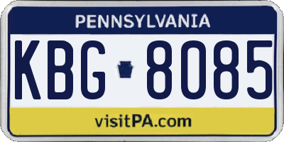 PA license plate KBG8085