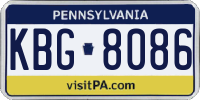 PA license plate KBG8086