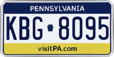 PA license plate KBG8095