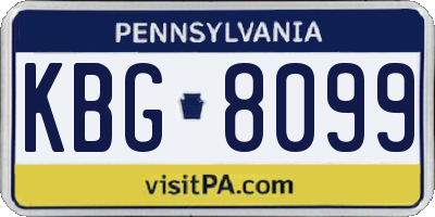 PA license plate KBG8099