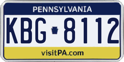 PA license plate KBG8112