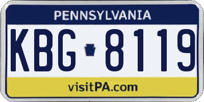 PA license plate KBG8119