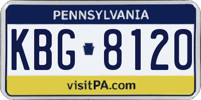 PA license plate KBG8120