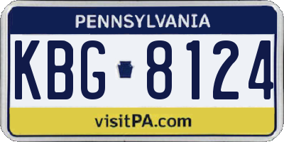 PA license plate KBG8124