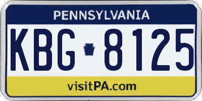 PA license plate KBG8125