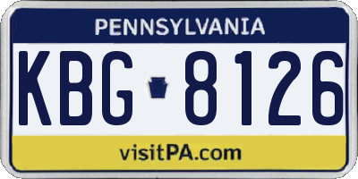 PA license plate KBG8126