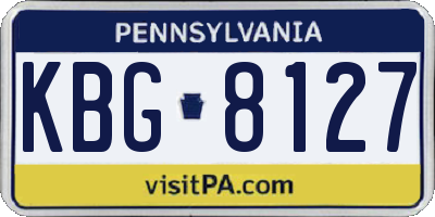 PA license plate KBG8127