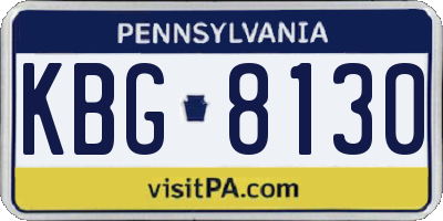 PA license plate KBG8130