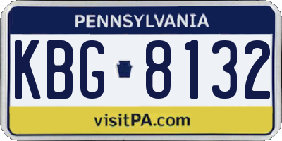 PA license plate KBG8132