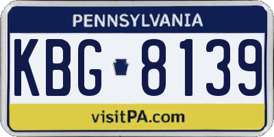 PA license plate KBG8139