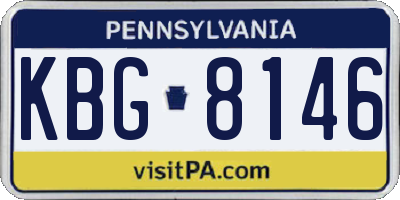 PA license plate KBG8146