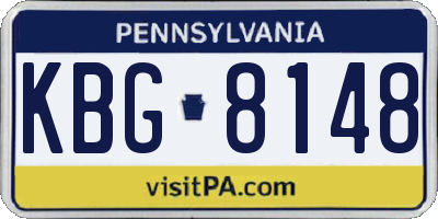 PA license plate KBG8148