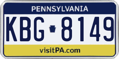 PA license plate KBG8149