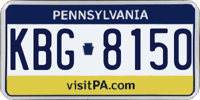 PA license plate KBG8150