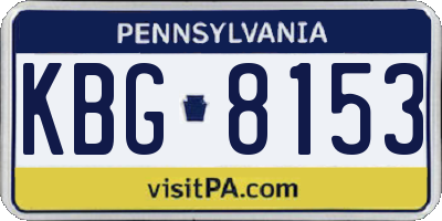 PA license plate KBG8153
