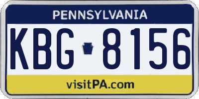 PA license plate KBG8156